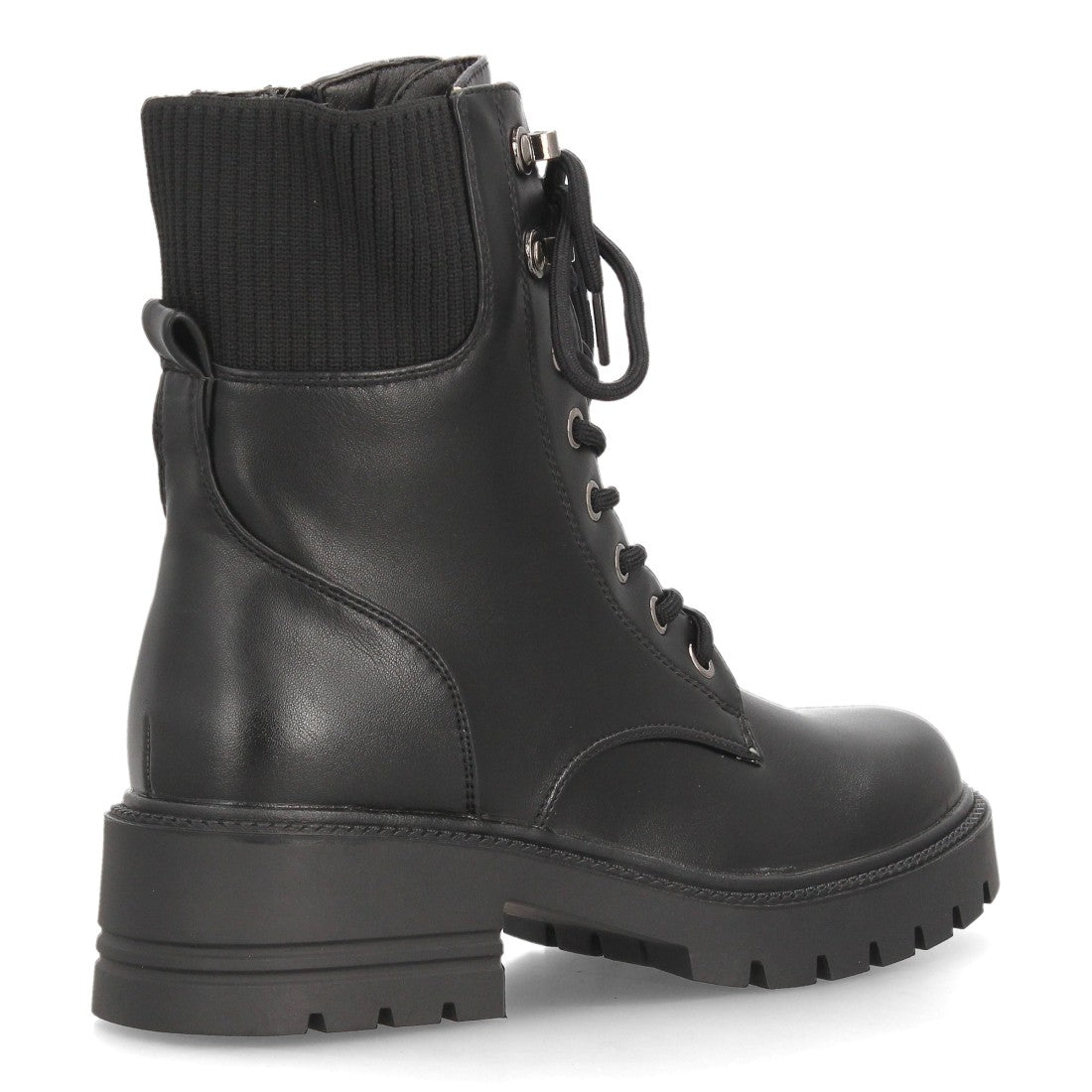 Botines de estilo militar de mujer con caña baja y cierre de cordones