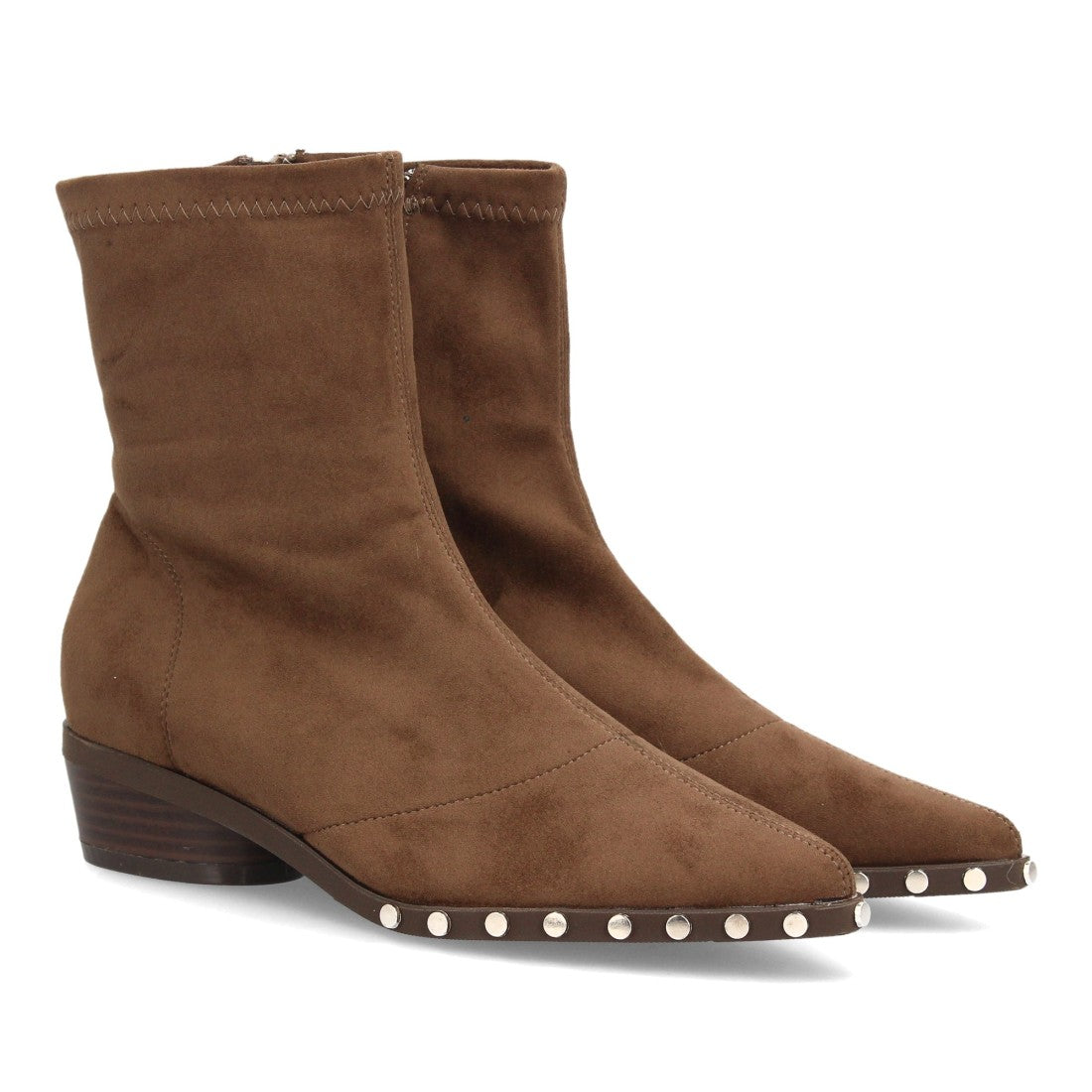 Botines de estilo moderno de mujer con tacón bajo y estable