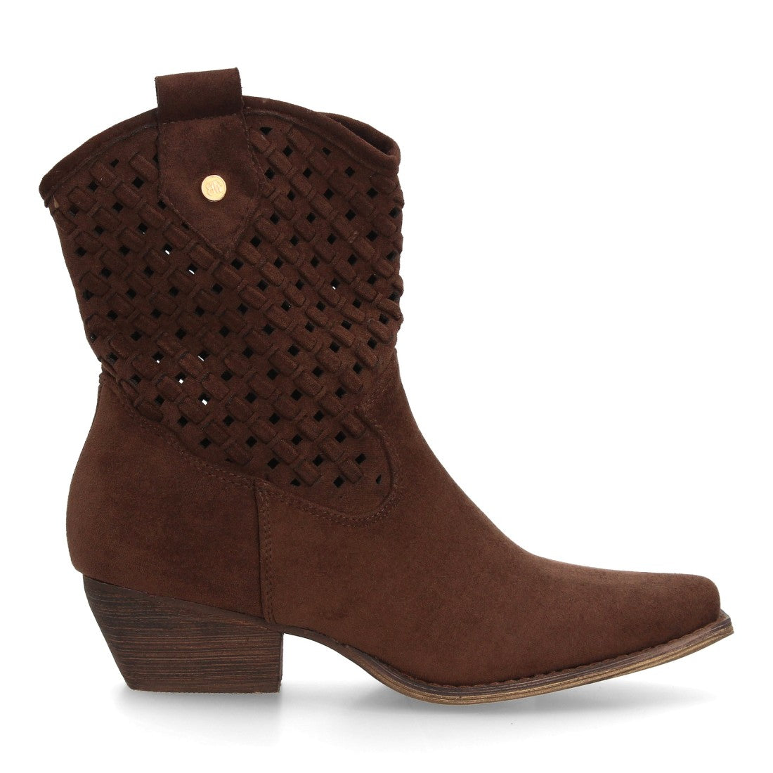 Botines de tacón campero de mujer con trenzado