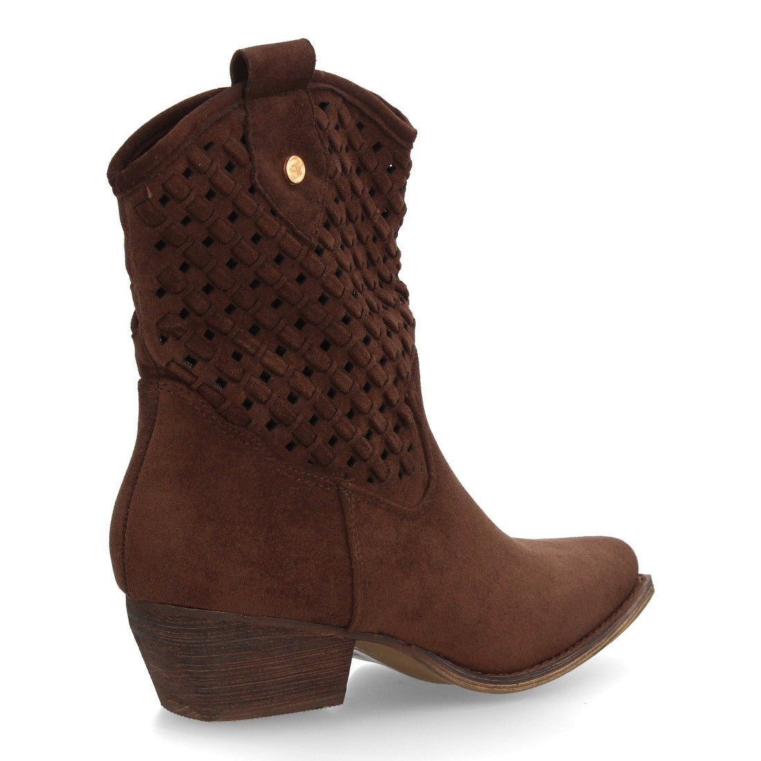 Botines de tacón campero de mujer con trenzado