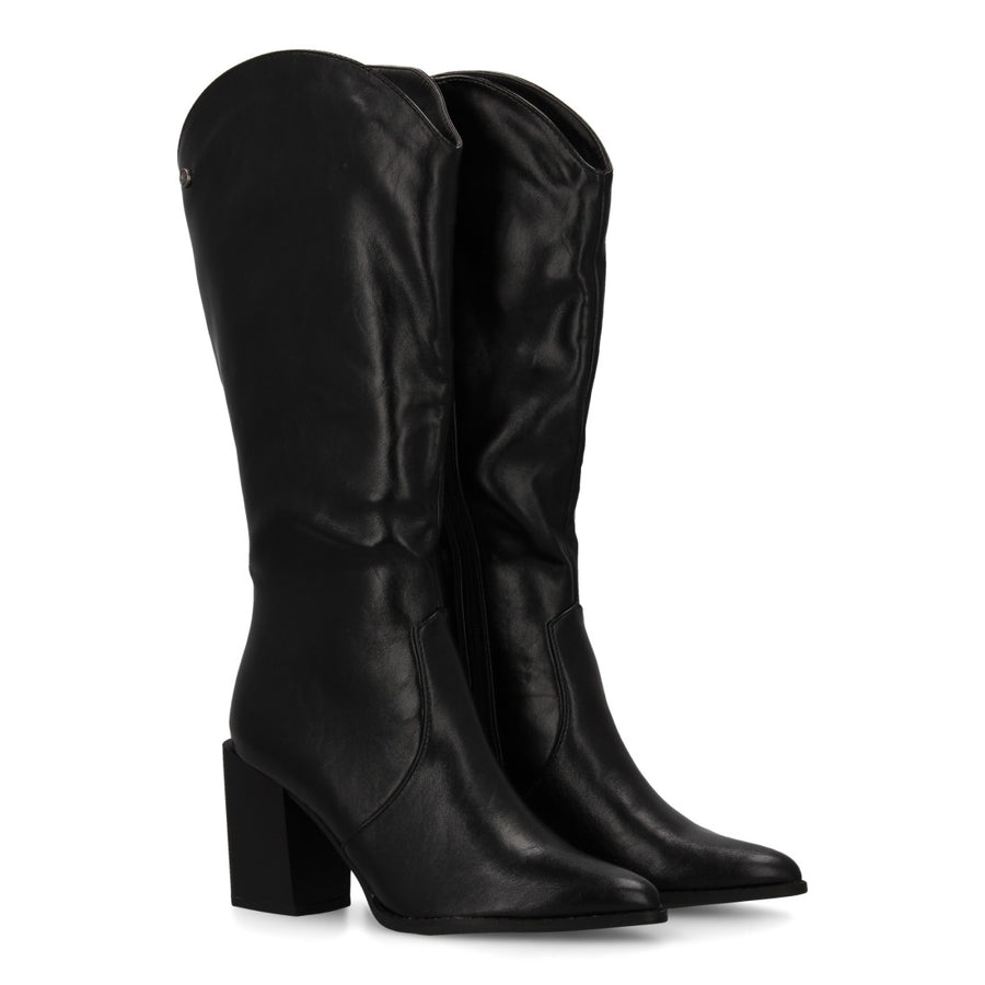 Bota de mujer con tacón con estampado liso