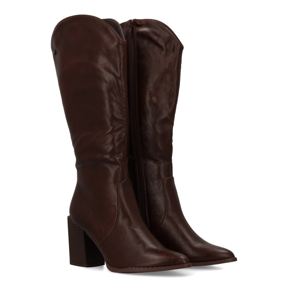 Bota de mujer con tacón con estampado liso