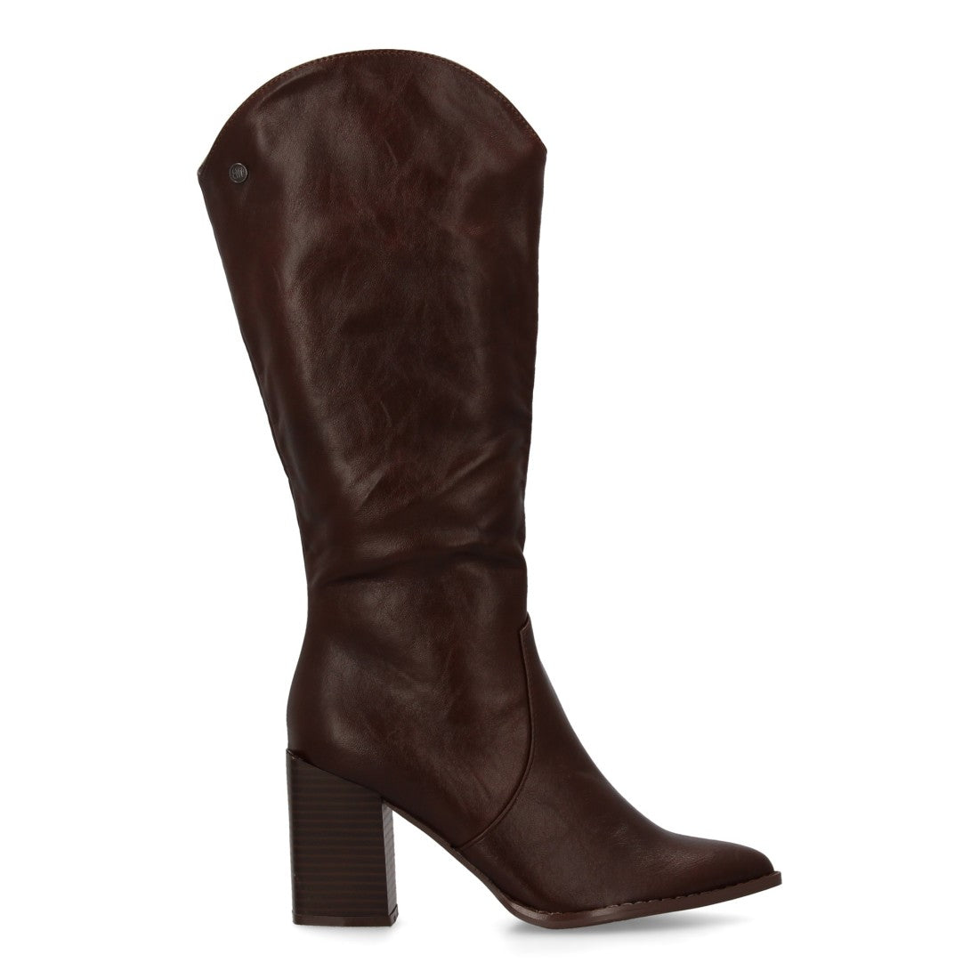 Bota de mujer con tacón con estampado liso