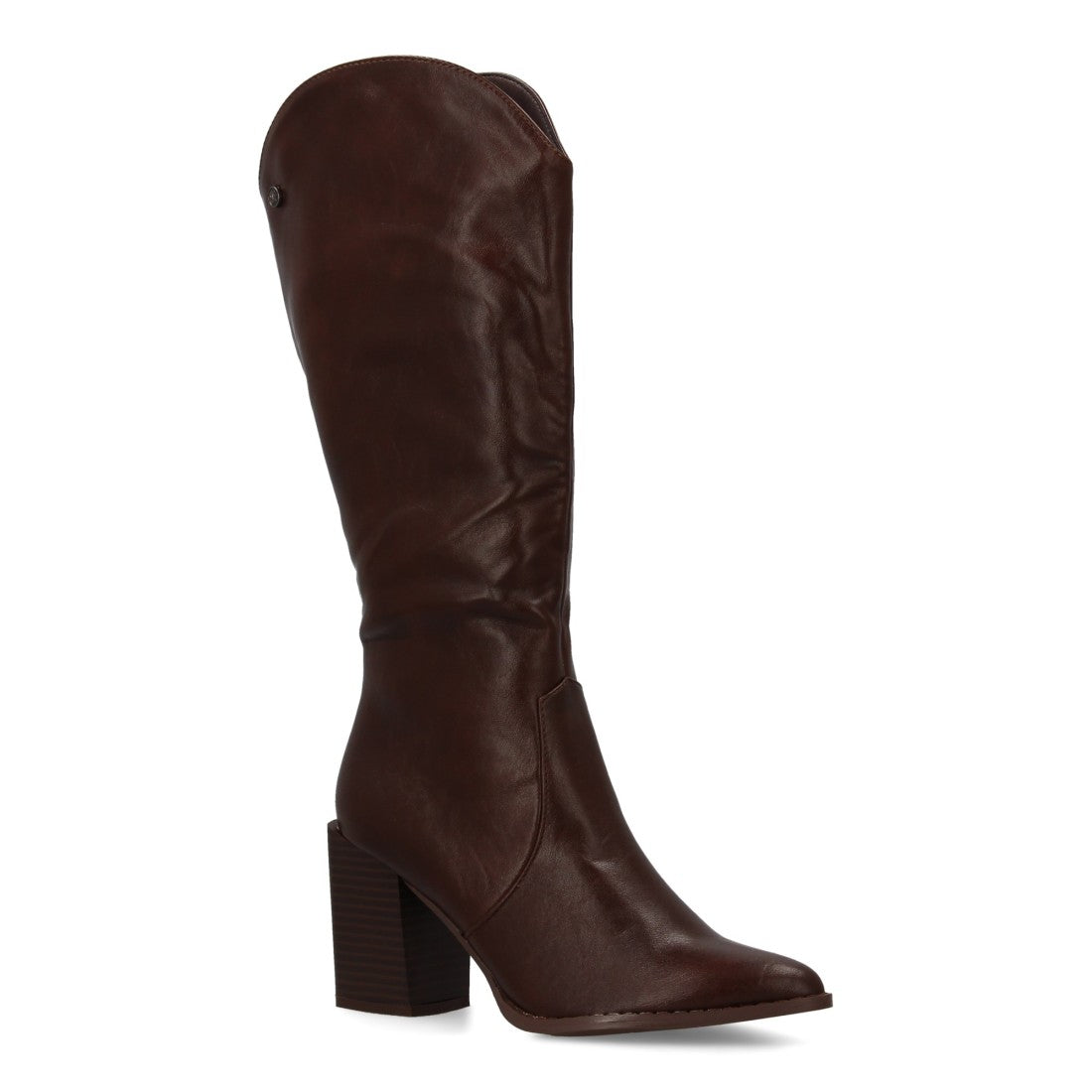 Bota de mujer con tacón con estampado liso
