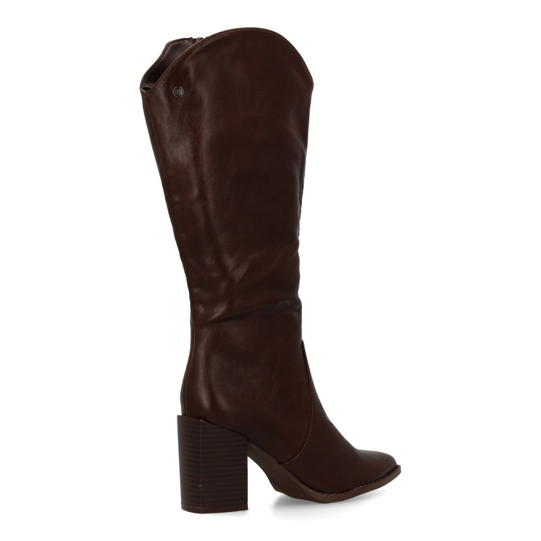 Bota de mujer con tacón con estampado liso