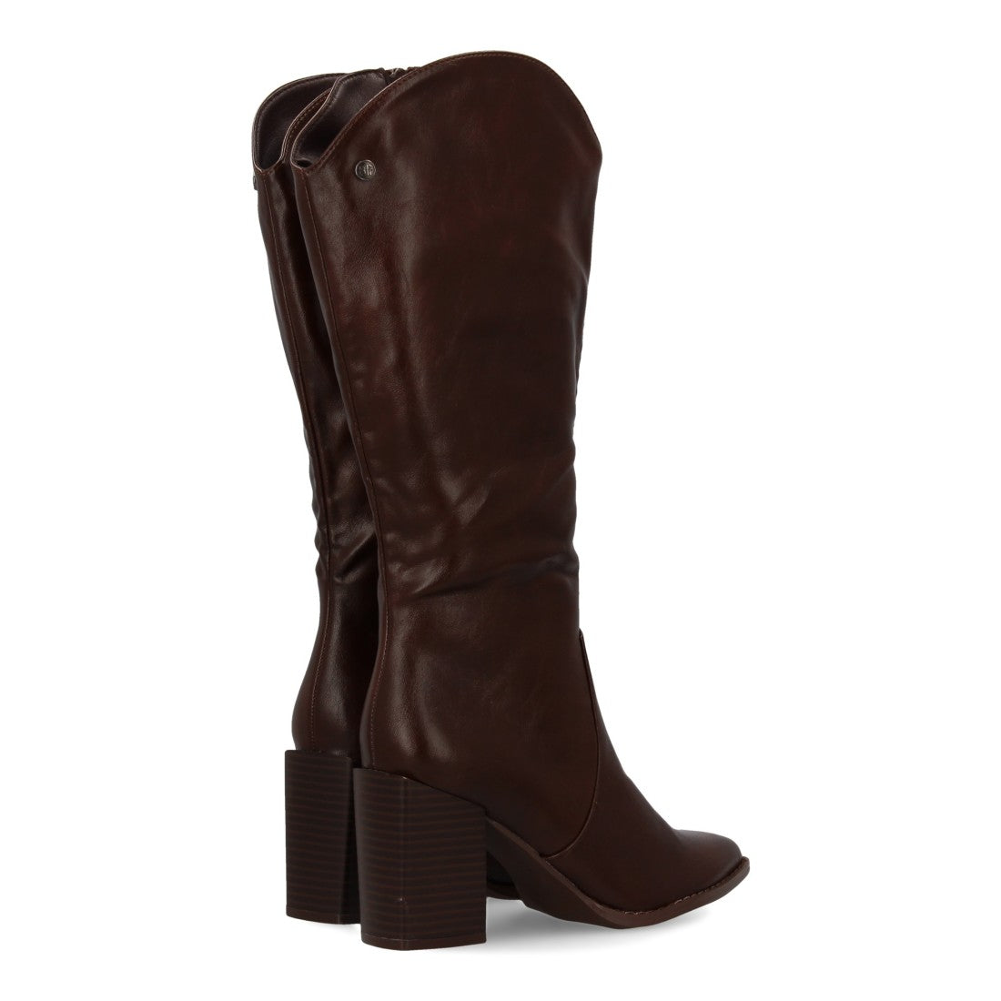 Bota de mujer con tacón con estampado liso