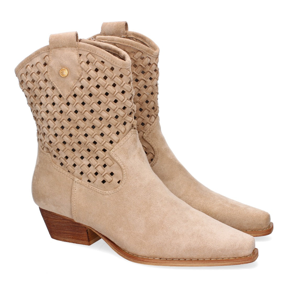 Botines de tacón campero de mujer con trenzado