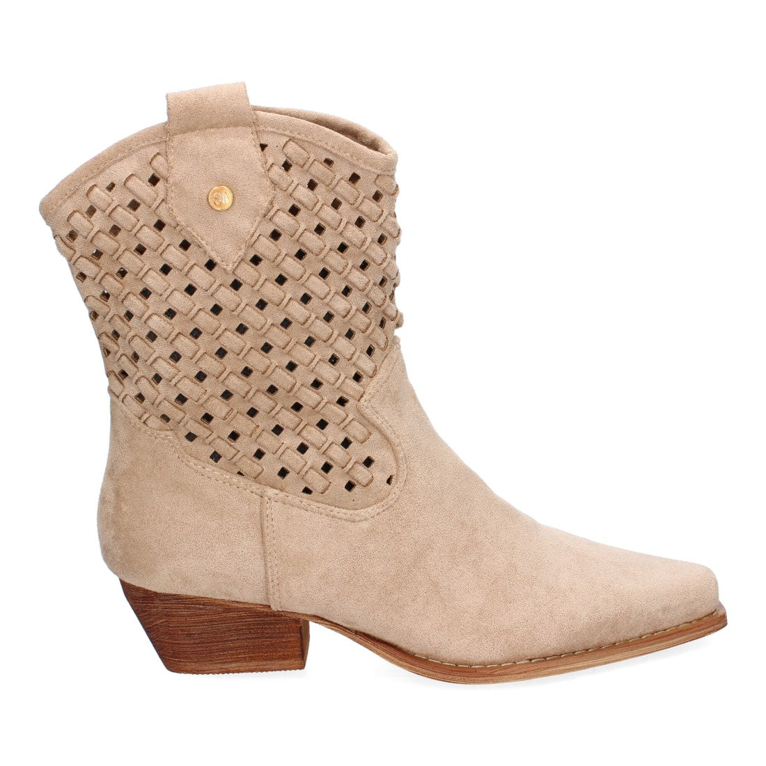 Botines de tacón campero de mujer con trenzado