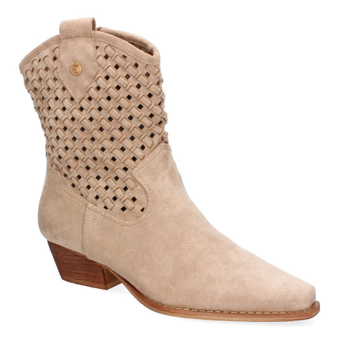 Botines de tacón campero de mujer con trenzado