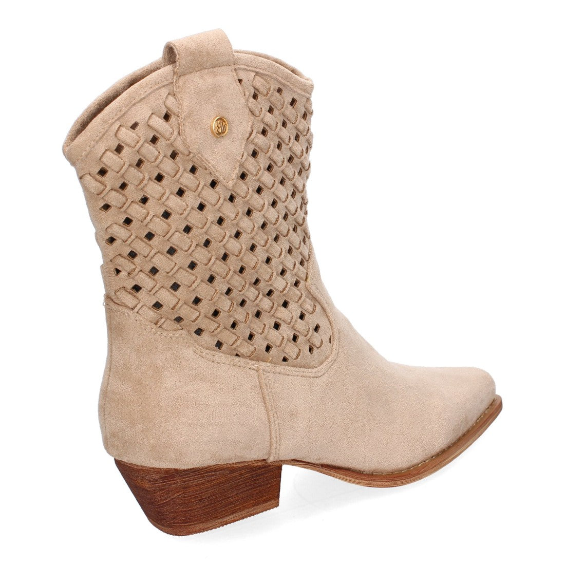 Botines de tacón campero de mujer con trenzado