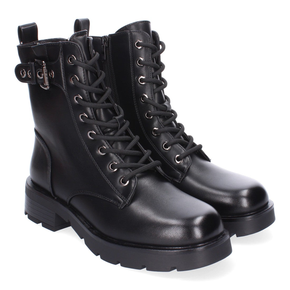 Botines de tacón de mujer con detalle de hebilla