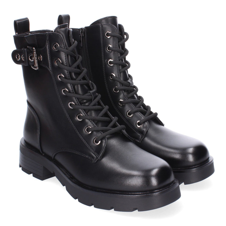 Botines de tacón de mujer con detalle de hebilla