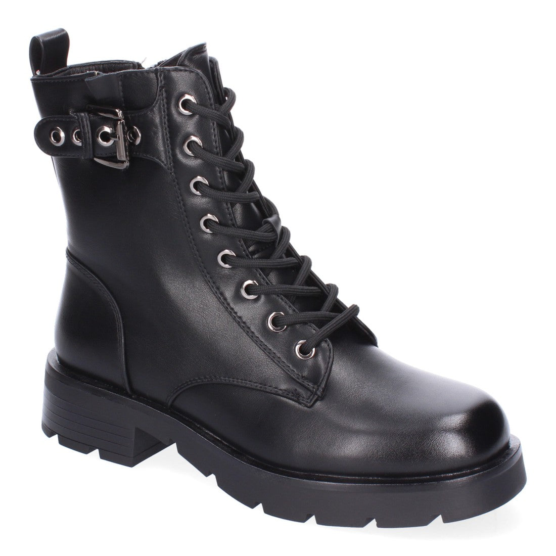 Botines de tacón de mujer con detalle de hebilla