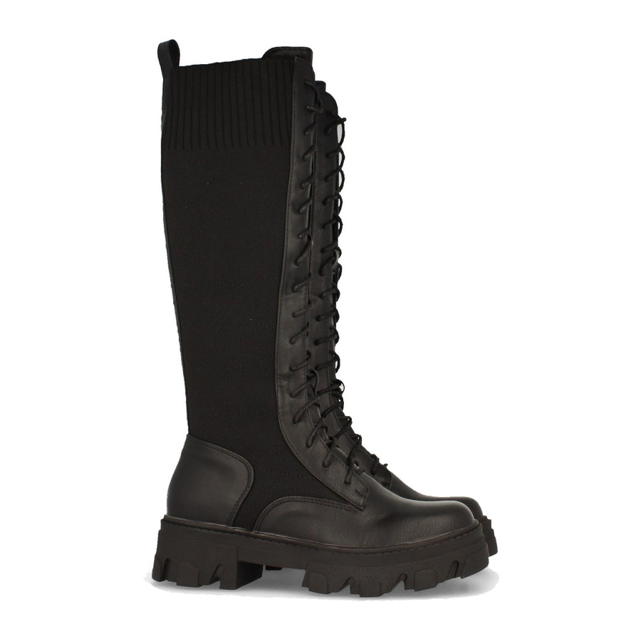 Bota de plataforma de mujer con elástico en el gemelo