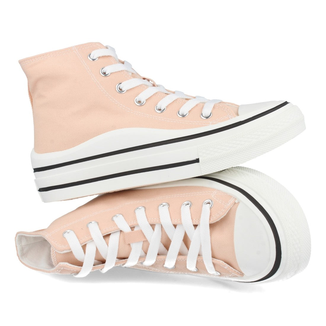 Zapatilla abotinada de mujer con plana