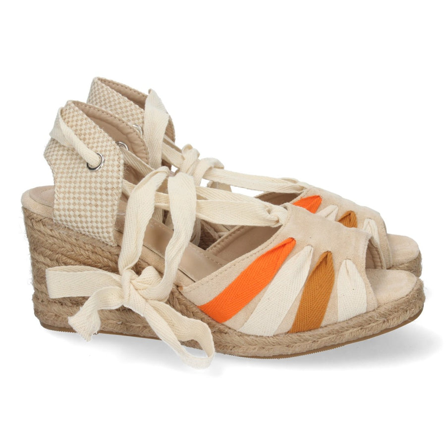 Sandalias de cuña de mujer forrada de yute