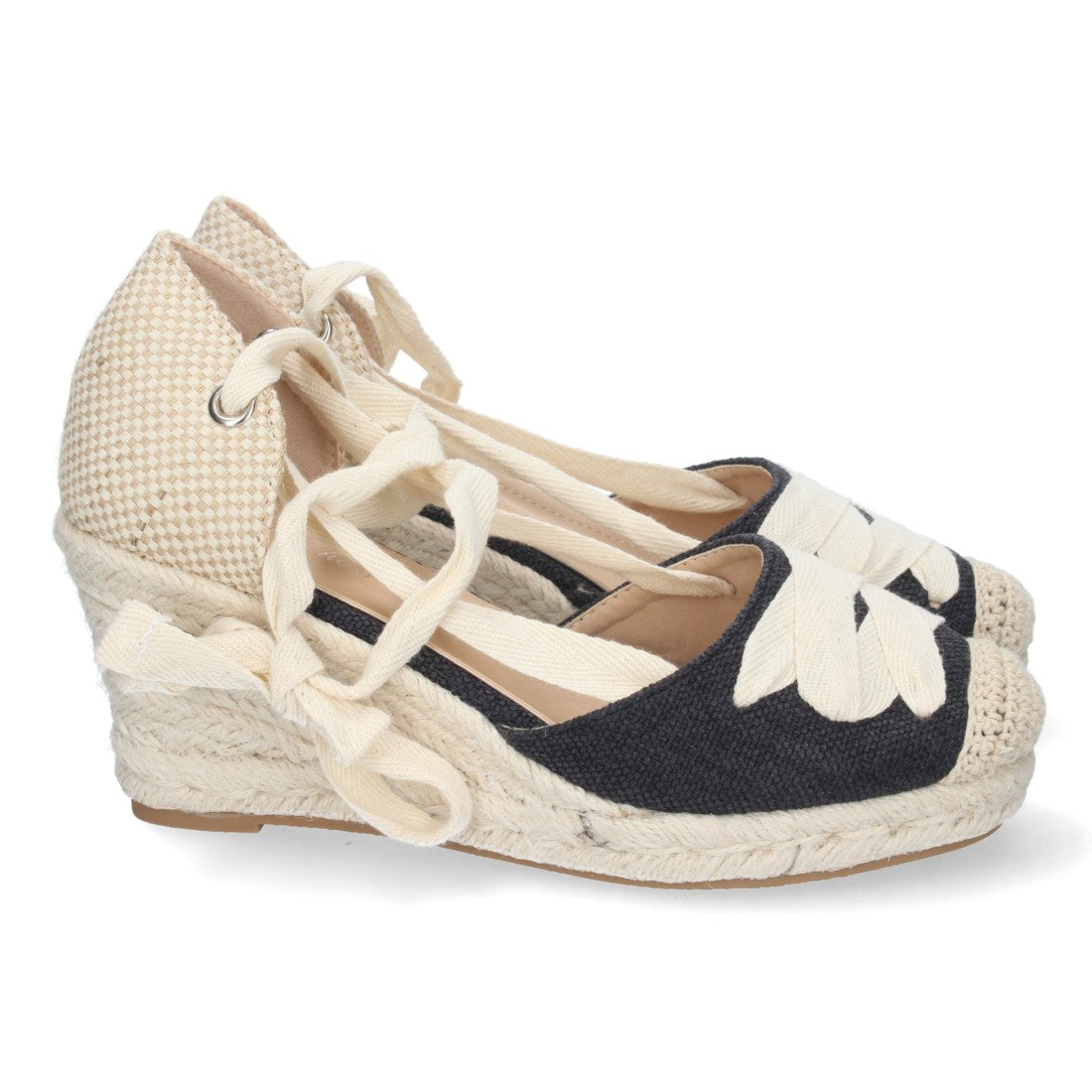 Sandalias de cuña de mujer forrada de yute