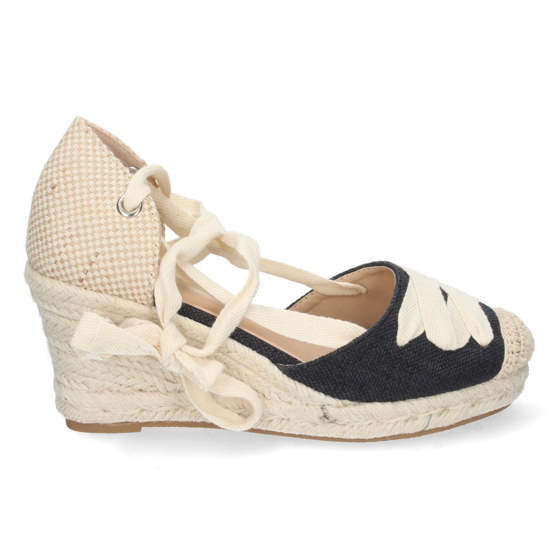 Sandalias de cuña de mujer forrada de yute