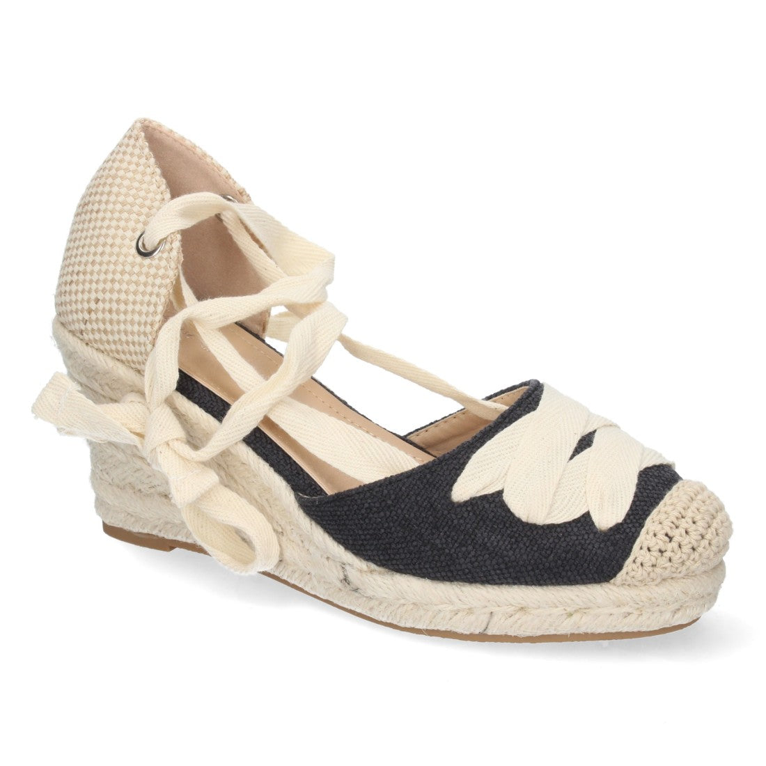 Sandalias de cuña de mujer forrada de yute