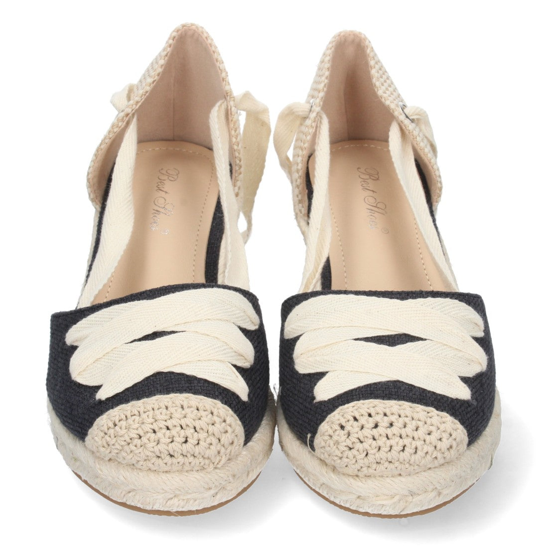 Sandalias de cuña de mujer forrada de yute