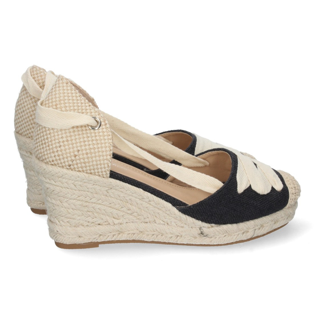 Sandalias de cuña de mujer forrada de yute