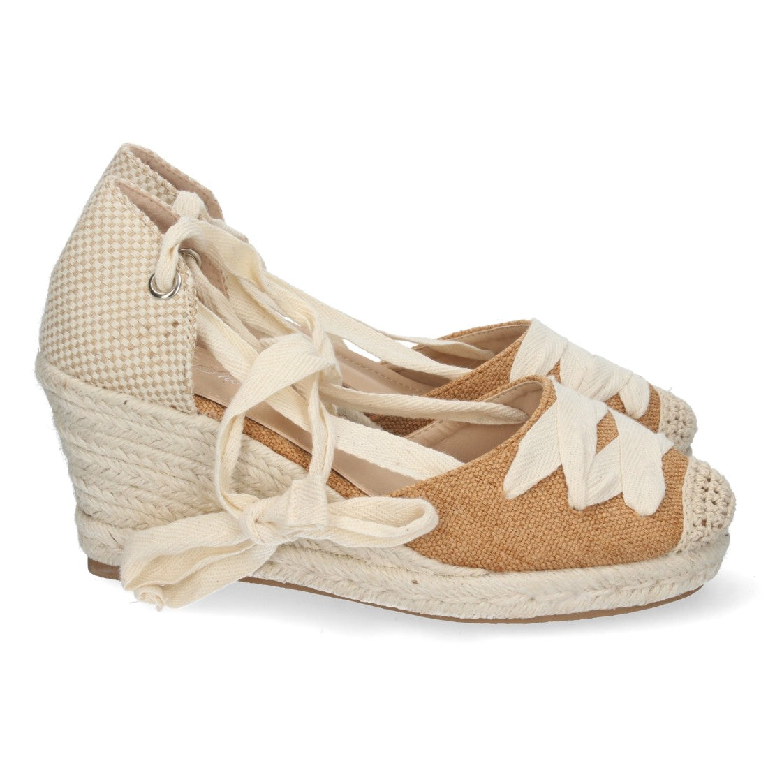 Sandalias de cuña de mujer forrada de yute