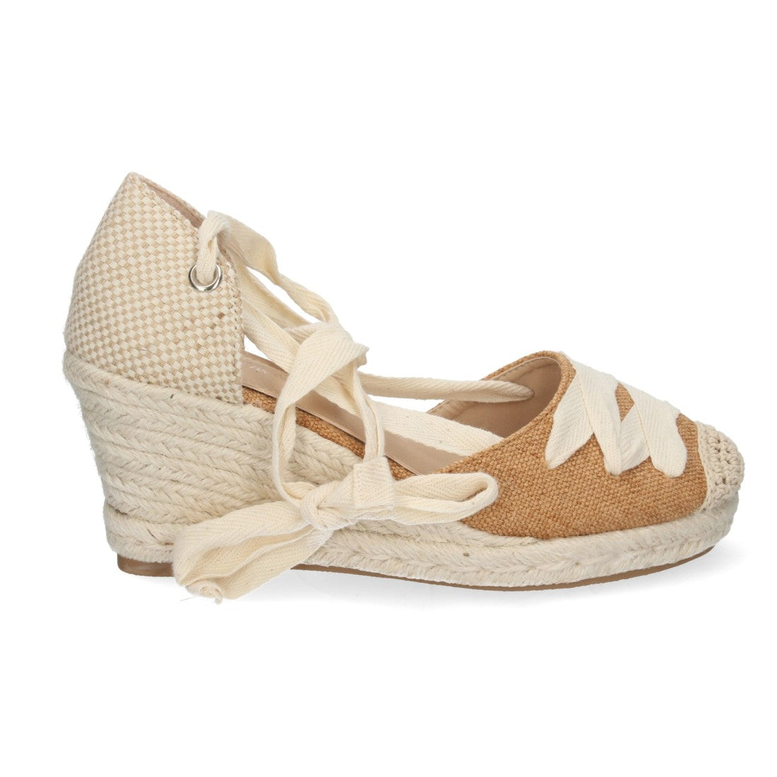 Sandalias de cuña de mujer forrada de yute