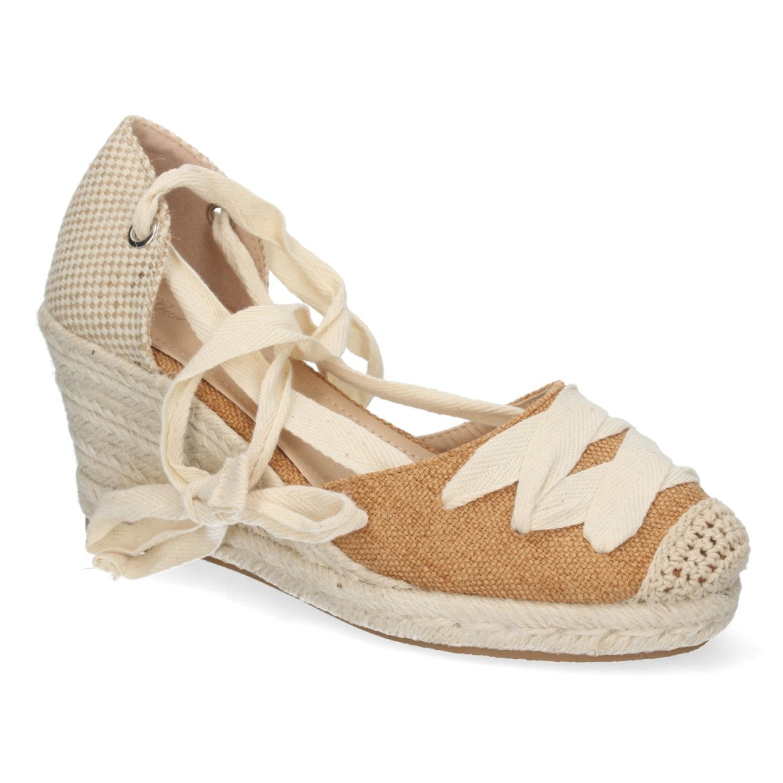 Sandalias de cuña de mujer forrada de yute