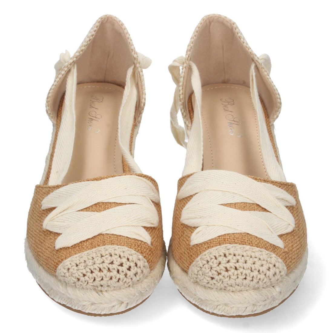 Sandalias de cuña de mujer forrada de yute
