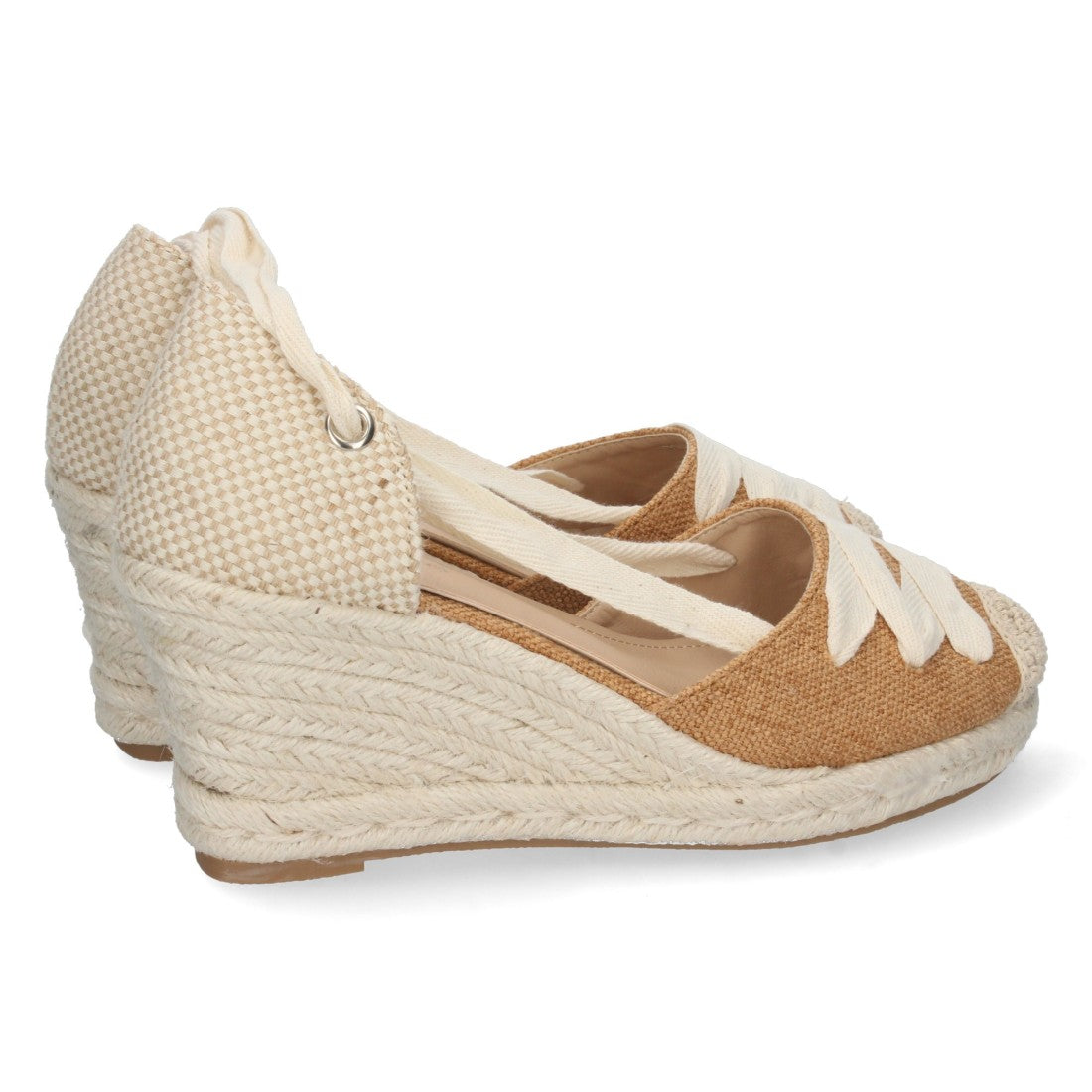 Sandalias de cuña de mujer forrada de yute