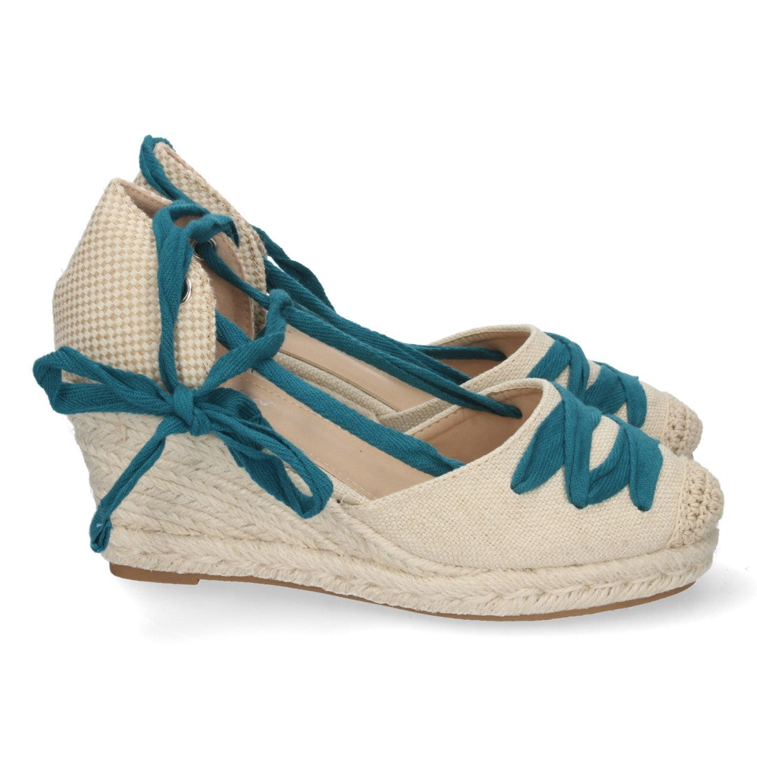 Sandalias de cuña de mujer forrada de yute