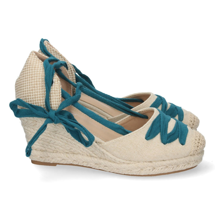Sandalias de cuña de mujer forrada de yute