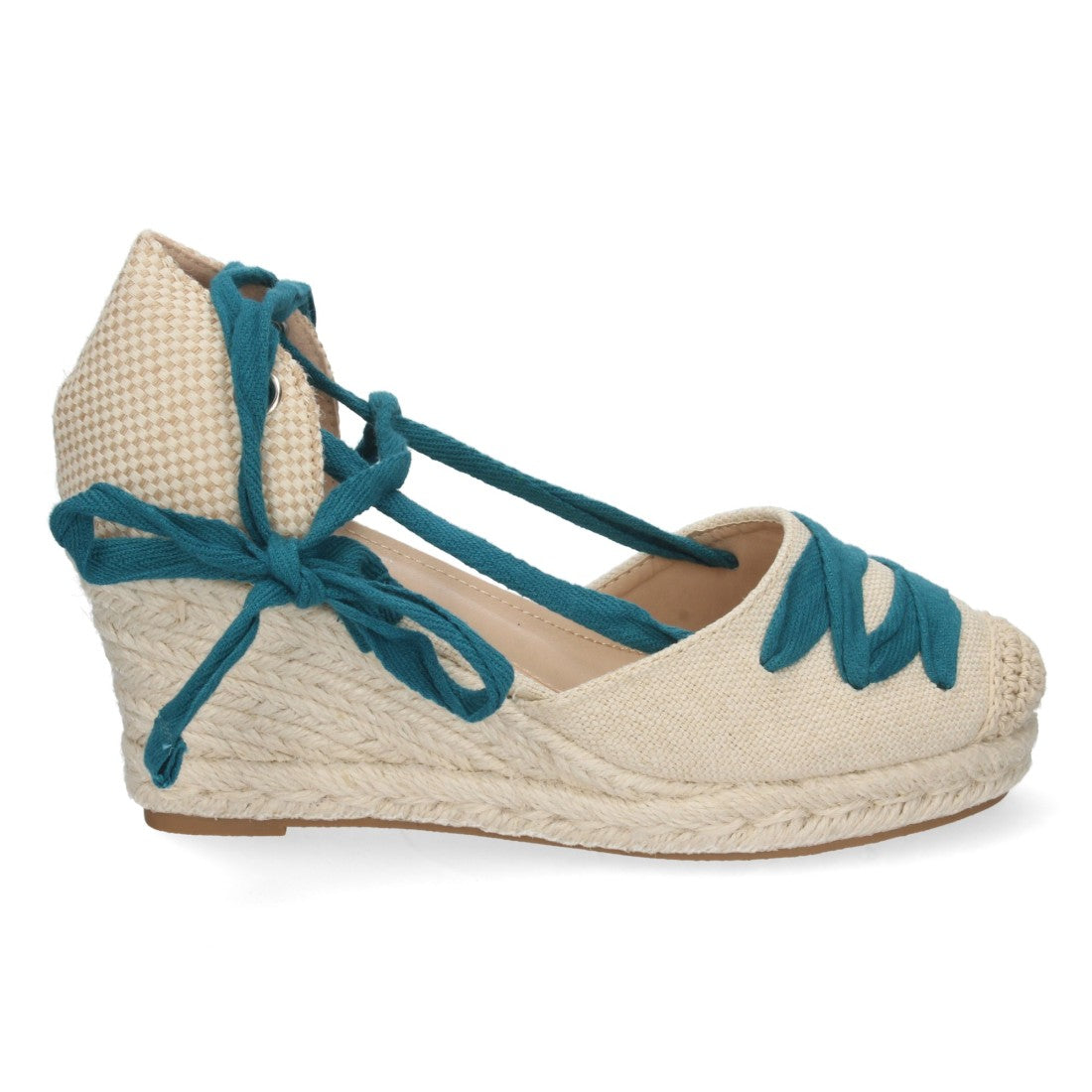 Sandalias de cuña de mujer forrada de yute