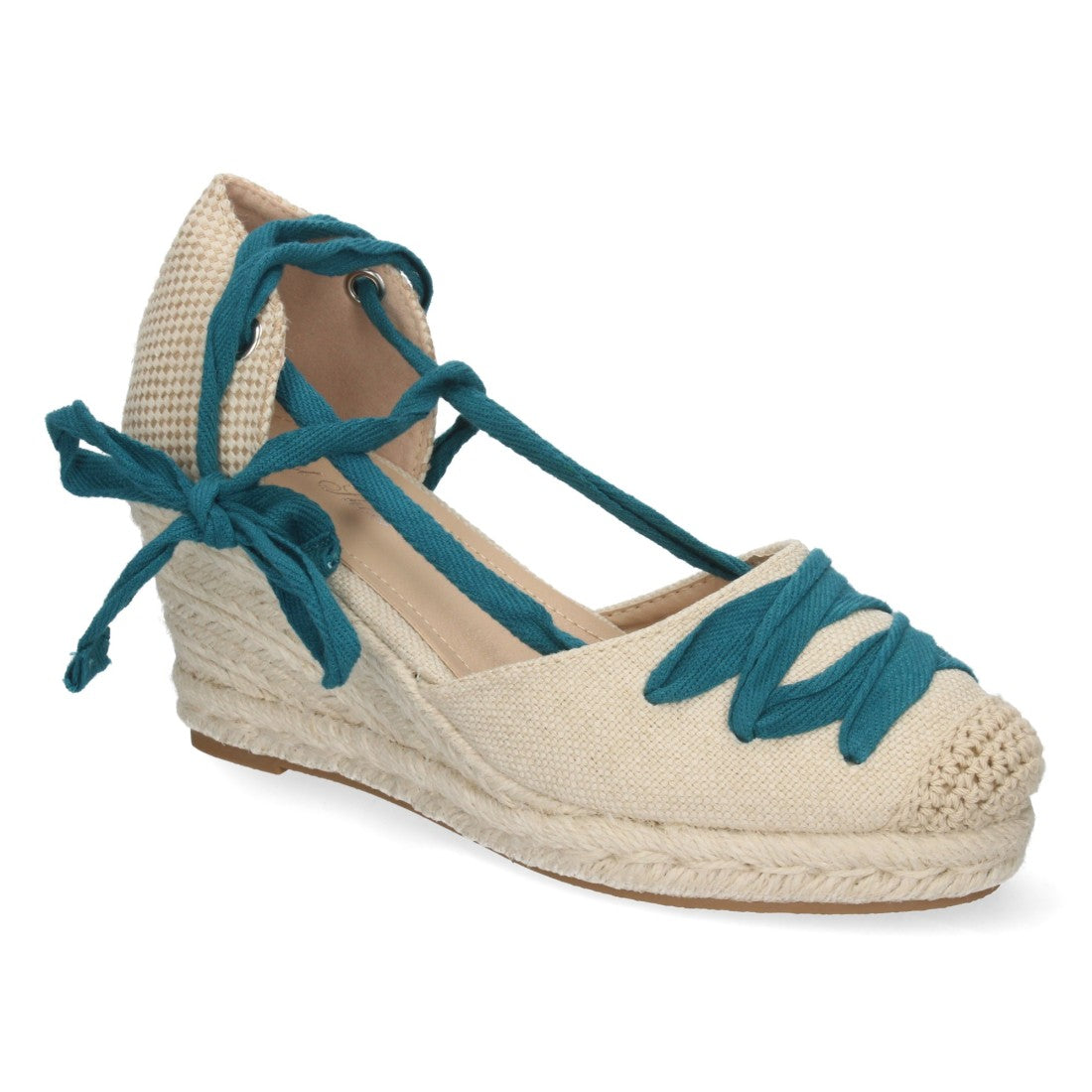 Sandalias de cuña de mujer forrada de yute