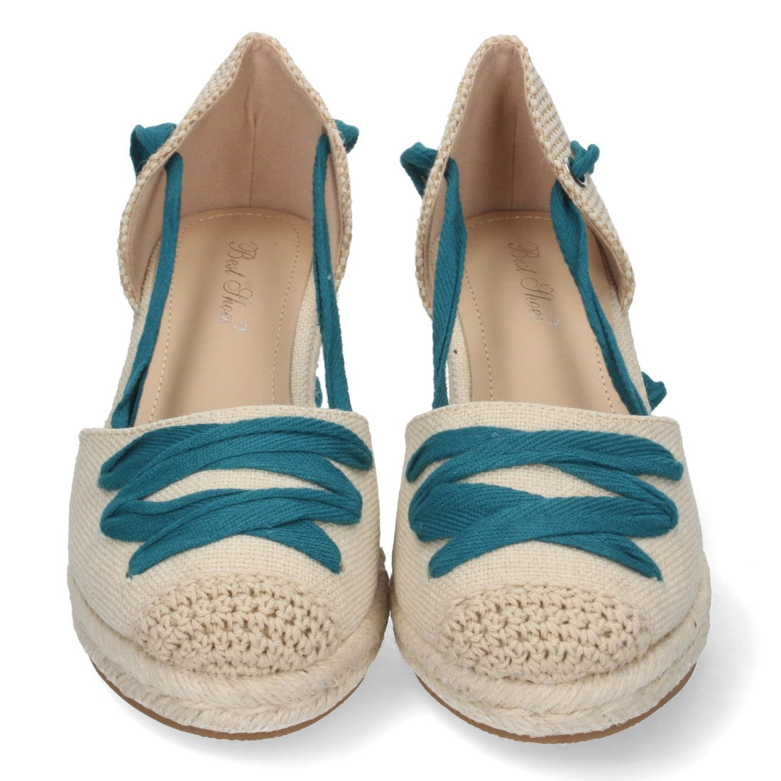 Sandalias de cuña de mujer forrada de yute