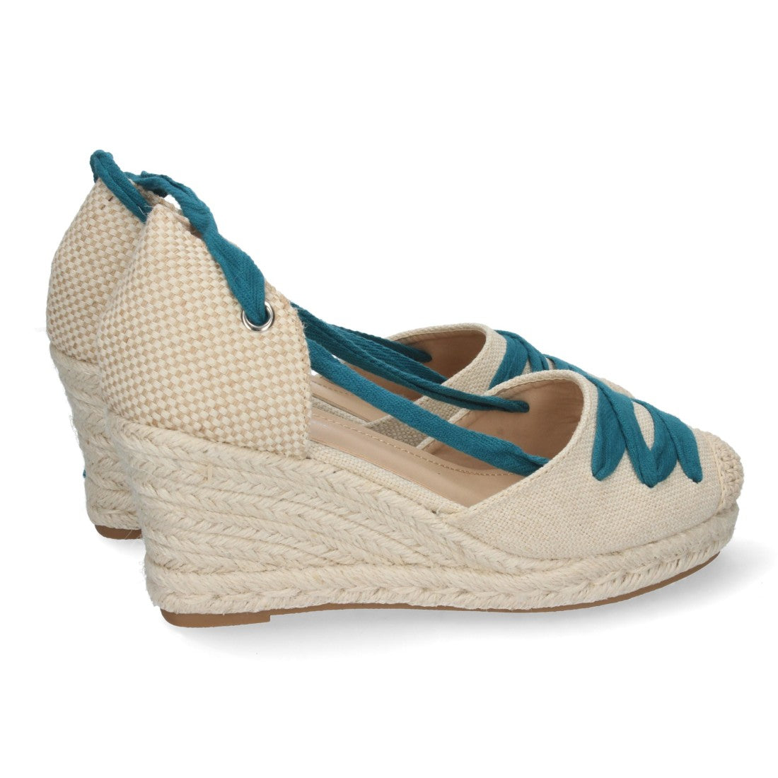 Sandalias de cuña de mujer forrada de yute