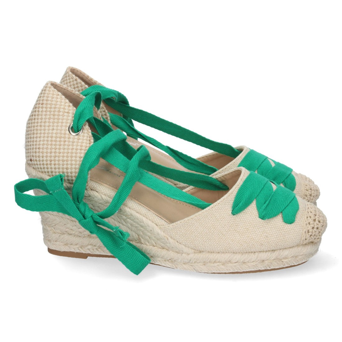 Sandalias de cuña de mujer forrada de yute