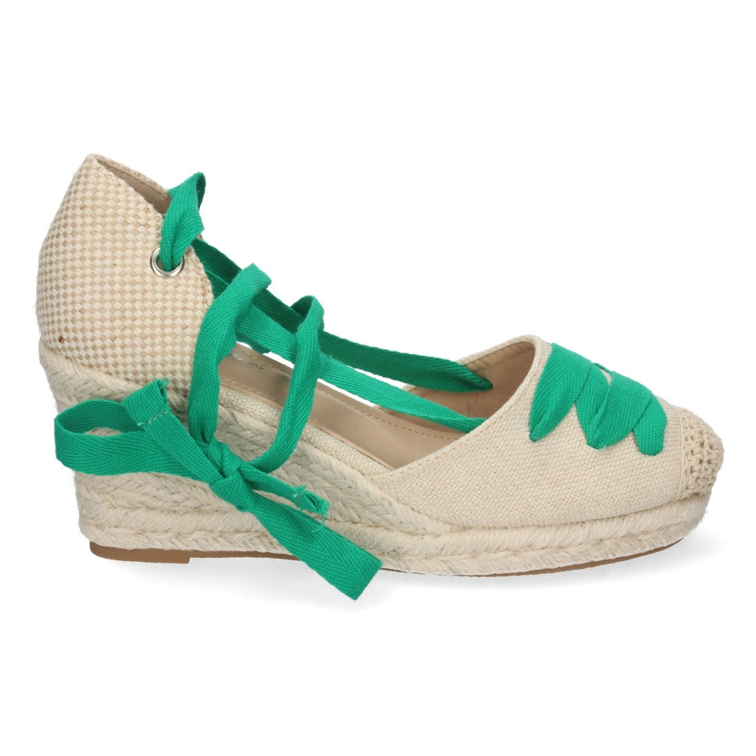 Sandalias de cuña de mujer forrada de yute