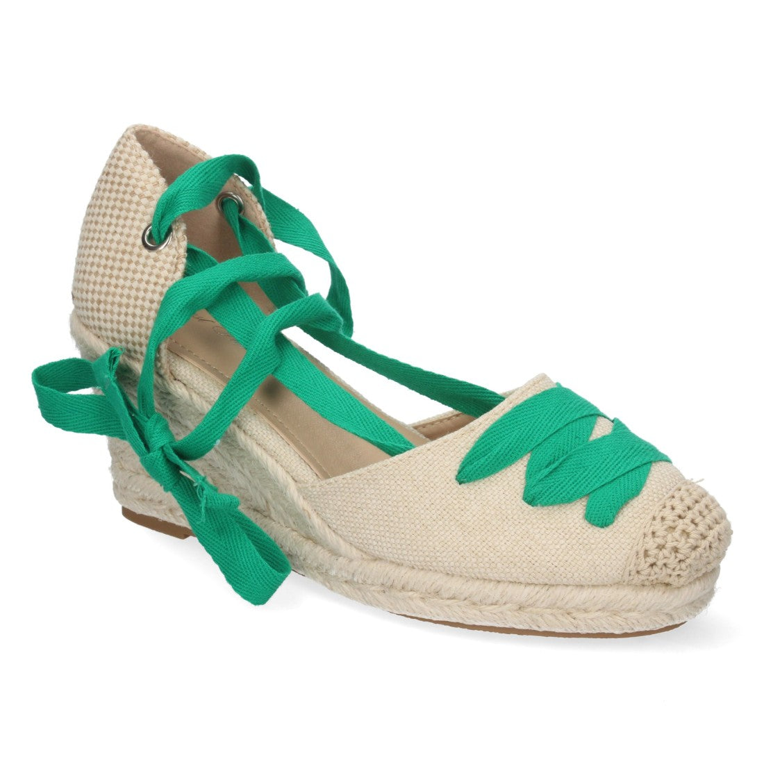Sandalias de cuña de mujer forrada de yute