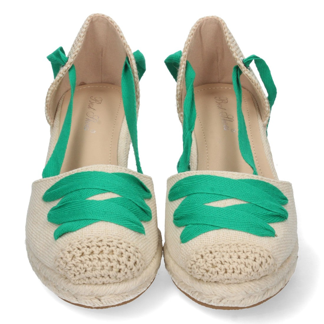 Sandalias de cuña de mujer forrada de yute