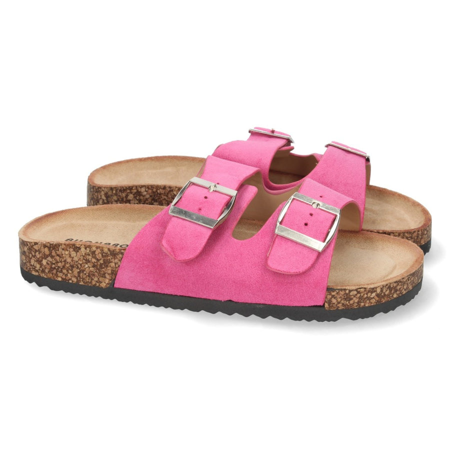 Sandalia plana de mujer con planta de anatómica de bio - Fucsia