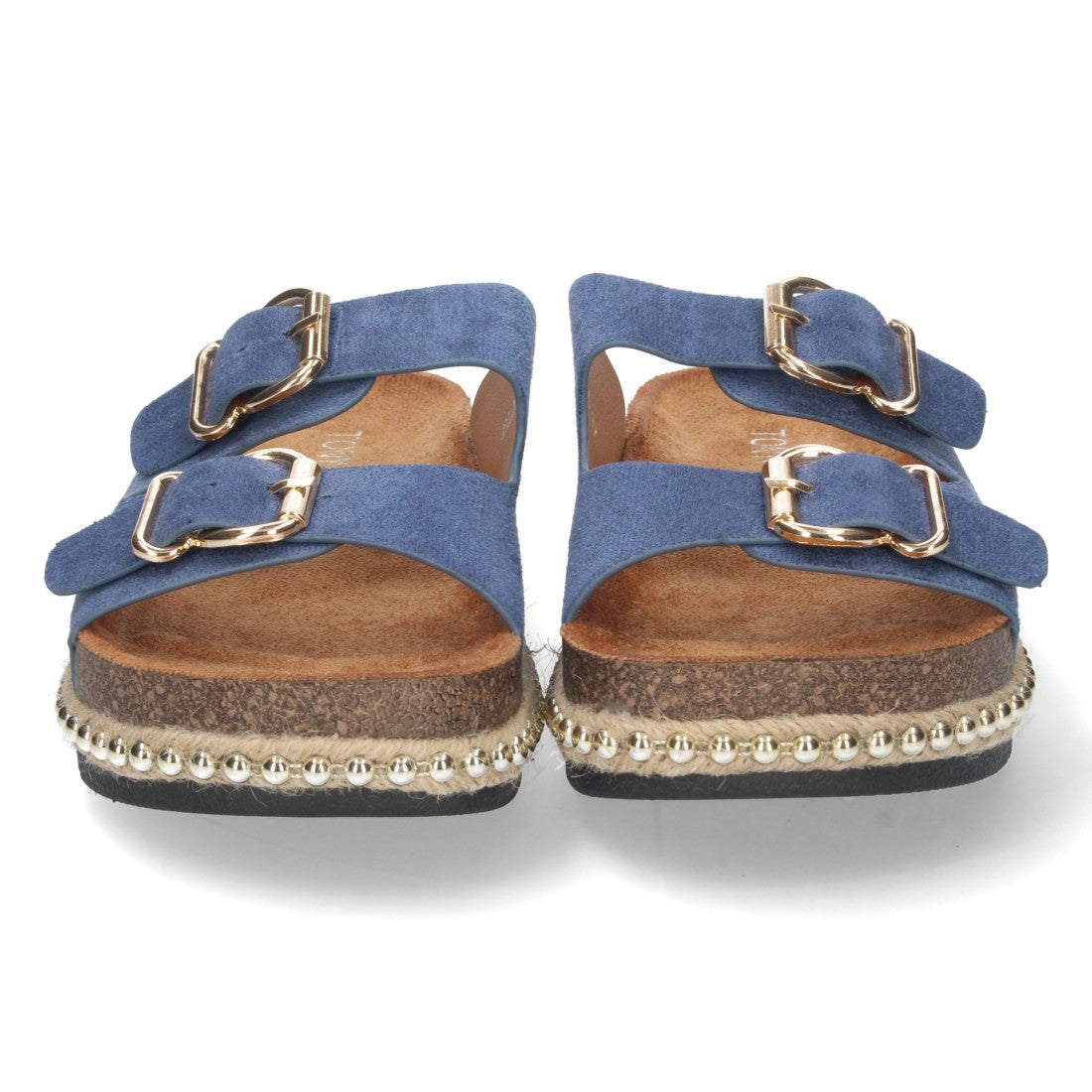 Sandalia plana de mujer forrada de yute - Azul (Ref. BL22-5)