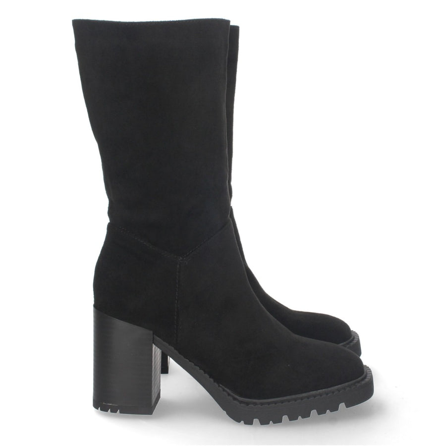 Bota de tacón de mujer con punta redonda
