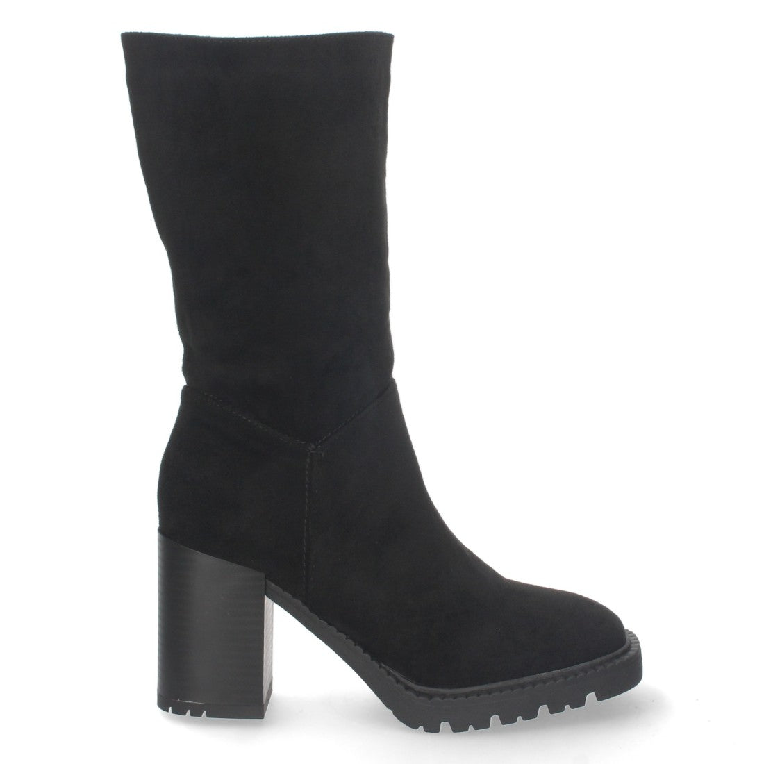 Bota de tacón de mujer con punta redonda