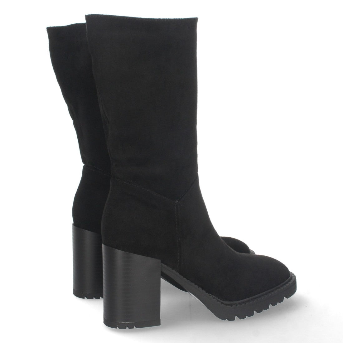 Bota de tacón de mujer con punta redonda
