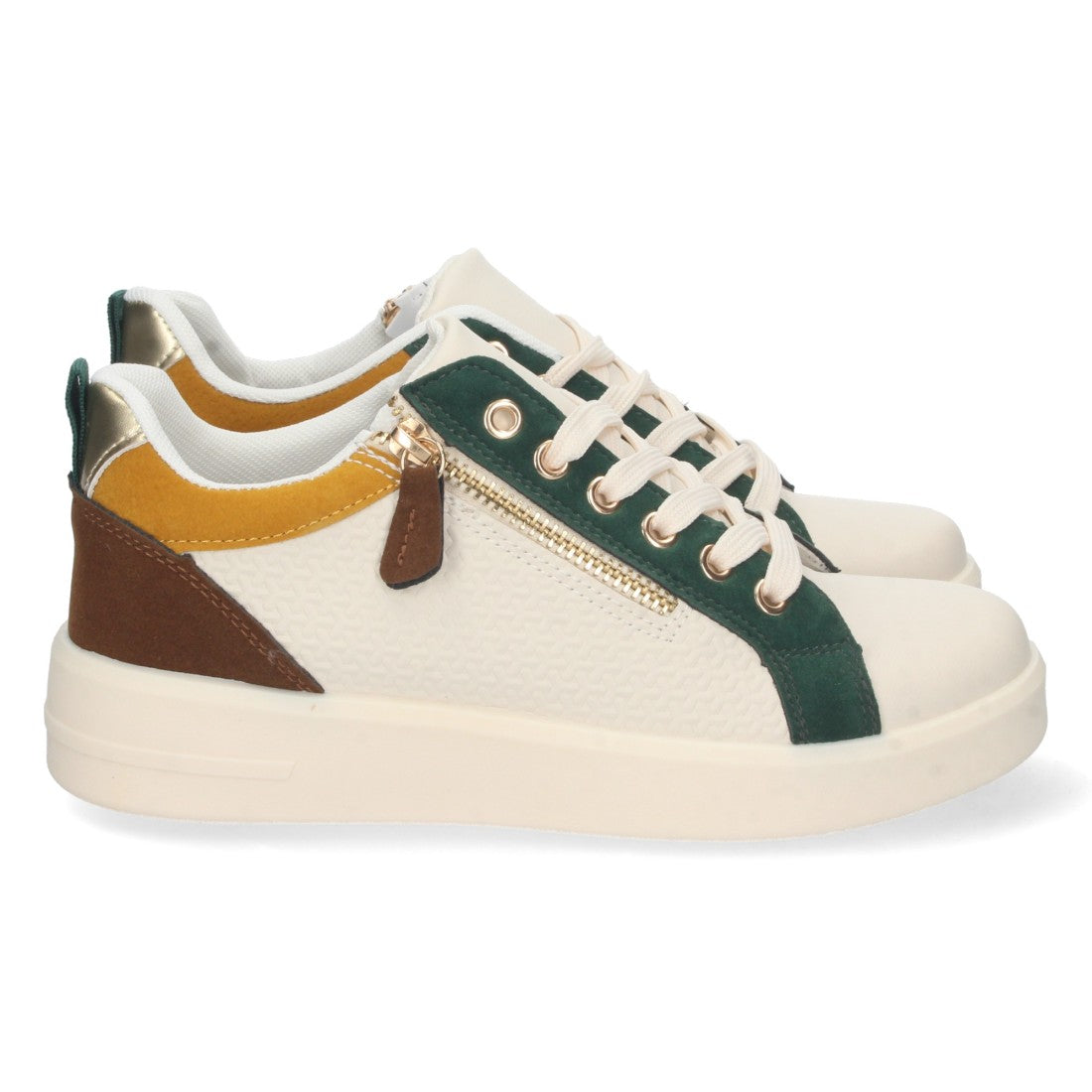 Zapatilla plana de mujer con cremallera
