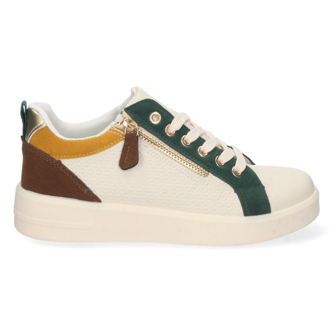 Zapatilla plana de mujer con cremallera