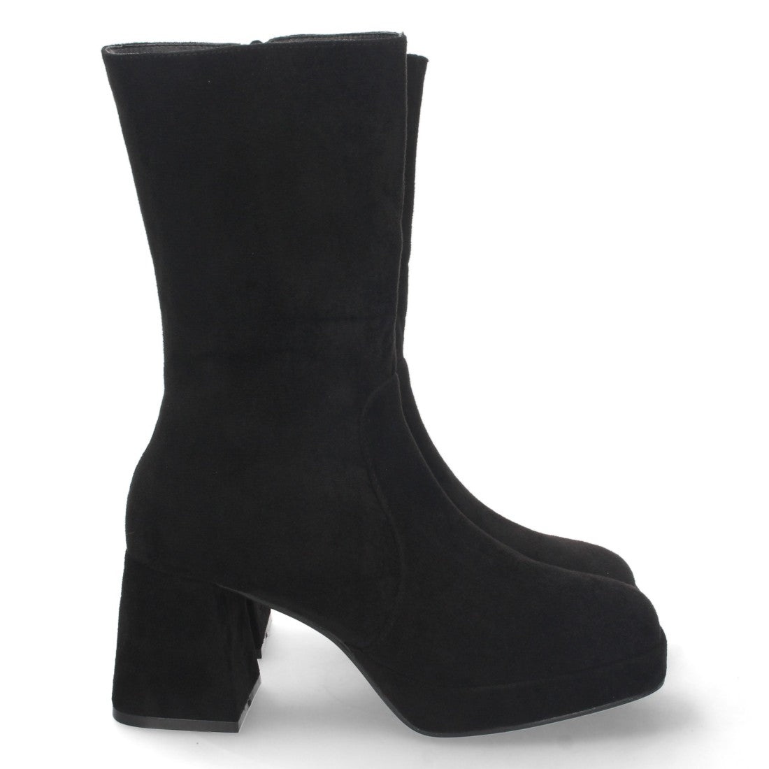 Bota de tacón de mujer con cierre de cremallera - Negro (Ref. DY613)