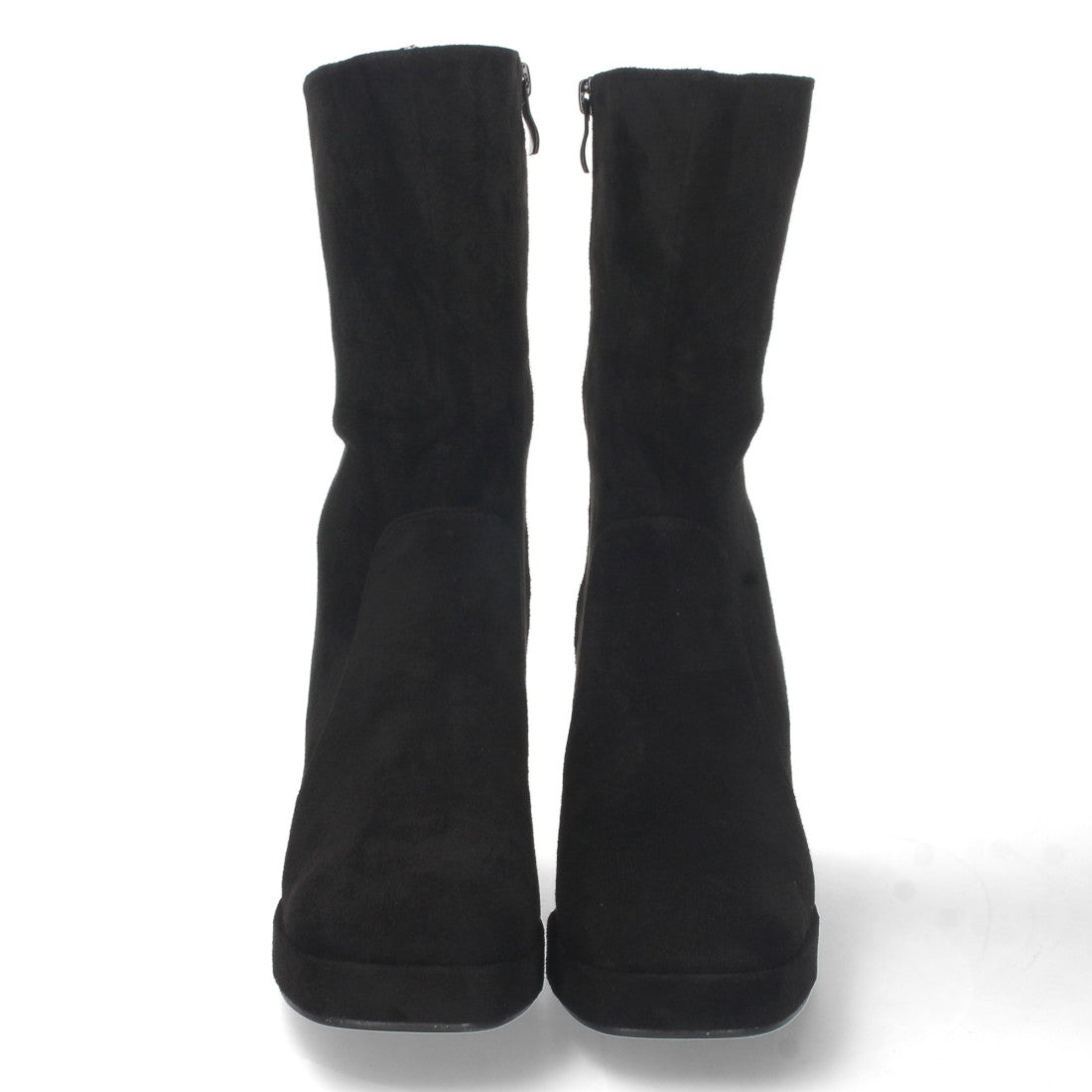 Bota de tacón de mujer con cierre de cremallera - Negro (Ref. DY613)