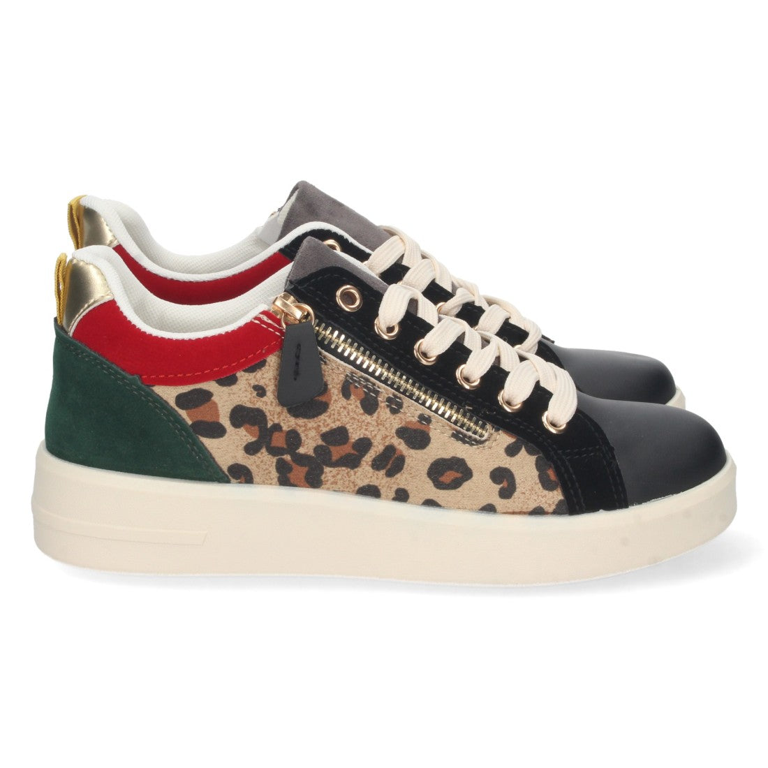 Zapatilla plana de mujer con cremallera